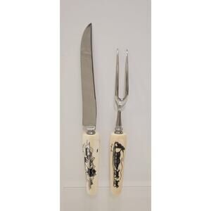Vintage Nuguruk Carving Set Fork And Knife Signed Set Of 2